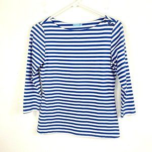 J Mclaughlin Size XS Signature Catalina Cloth Wavesong Stripe T-Shirt Tee Top